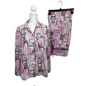 NICK  & NORA 1990's Vintage Chairs Cotton Pajama Set